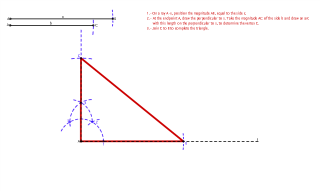 Ejercicio 24.- Draw a rectangle triangle given the two legs